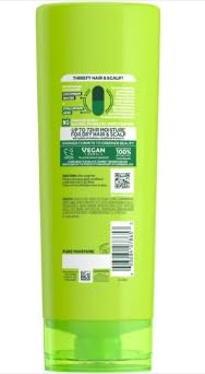 Garnier Fructis Pure Moisture Hydrating Conditioner Hyaluronic Acid + Cucumber Water, 11.3 FL.OZ (334 ml) - Pack of 2
