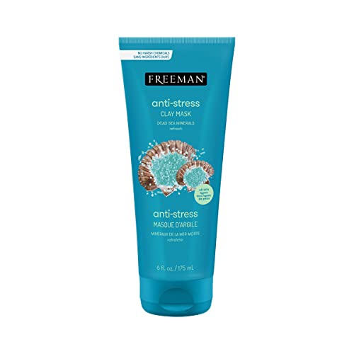 Freeman Anti-Stress Clay Mask, Dead Sea Mineral Face Mask, Lavender & Sea Salt Balance & Calm Skin, Unclog Pores, Facial Mask For All Skin Types, No Beauty & Personal Care Freeman