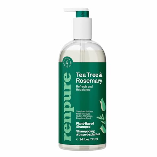 Renpure Plant Based Tea Tree and Rosemary Refresh and Rebalance Shampoo - Soothes Dry Scalp - Delivers Moisture and Shine - Rids Hair of Grime - Dye Beauty & Personal Care RENPURE