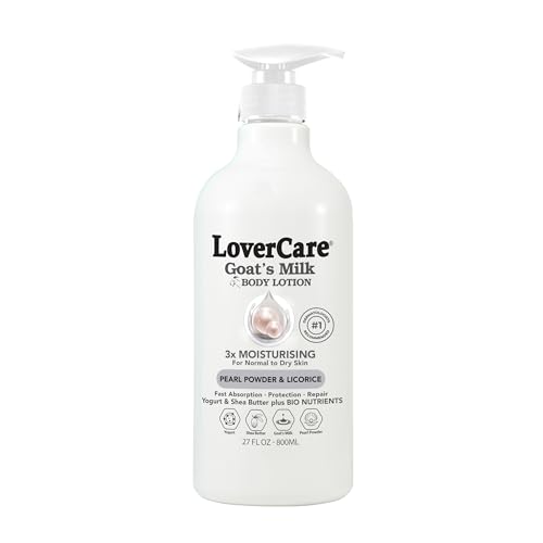 Lovercare Goat Milk Body Lotion for Dry Skin Pearl 27 fl oz (800ml) - Single… Beauty & Personal Care Lover's Care
