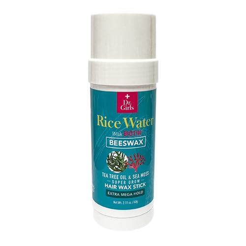 Dr.Girls Rice Water Extra Mega Hold Hair Beeswax Stick 2.11oz/ 60g (Tea Tree & Sea Moss) Beauty & Personal Care Dr.Girls