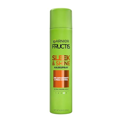 Garnier Fructis Sleek & Shine Hairspray, Provides 24-Hour Anti-Humidity and Frizz Control, Extra Strong Hold, Infused with Bamboo Extract Beauty & Personal Care Garnier