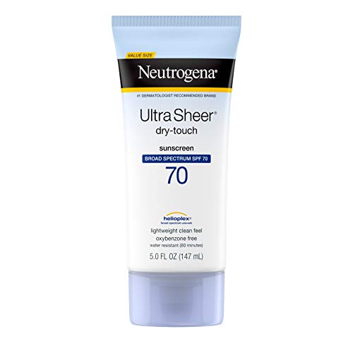 Neutrogena Ultra Sheer Dry-Touch Sunscreen Lotion, Broad Spectrum SPF 70 UVA/UVB Protection, Oxybenzone-Free, Light, Water Resistant, Non-Comedogenic Beauty & Personal Care Neutrogena