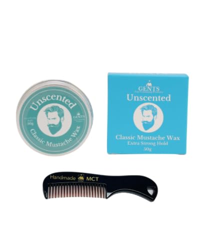 G.B.S Strong Hold Unscented Mustache Wax, Easy Application, Restyleable, long lasting hold with Styling Comb (1.7 oz) (Pack of 1, Unscented) Beauty and Personal Care G.B.S
