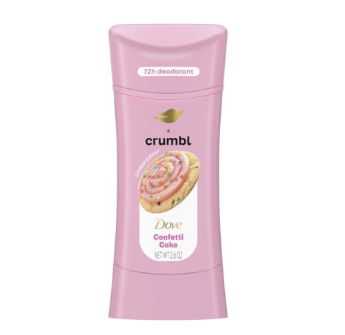 Dove x Crumbl 1 Pack Deodorant Stick Crumbl Confetti Cake Aluminum Free, 2.6 oz Beauty and Personal Care Dove