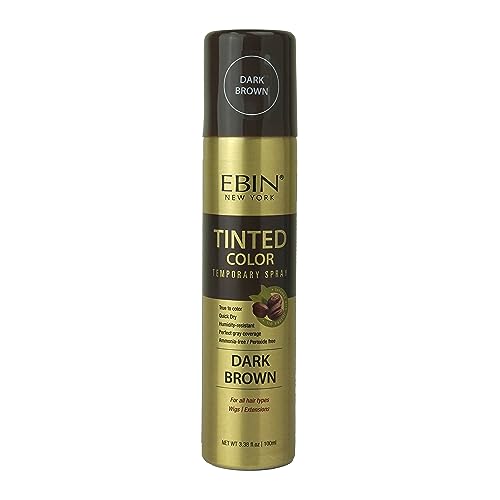 Tinted Color Temporary Root Touch Up Hair Spray 3.38oz /Dark Brown - Perfect Gray Coverage, Quick Dry, Humidity-Resistant, Infused With Jojoba Oil Beauty & Personal Care EBIN NEW YORK