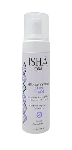 ISHA DNA Keratin System Curl Mousse - Volumizing Curl Enhancer for Wavy or Frizz-Free Curls - Sulfate-Free with Argan and Coconut Oil Beauty & Personal Care ISHA DNA