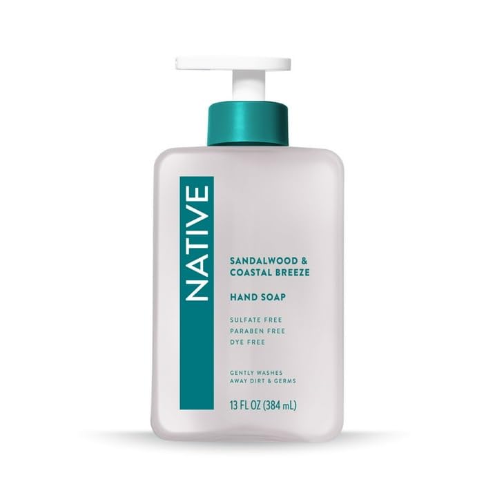 Native Sandalwood & Coastal Breeze Liquid Hand Soap 13 fl oz with Travolle Dispenser Pump Beauty & Personal Care Native
