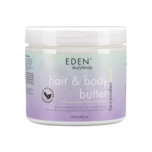 EDEN BodyWorks Lavender Aloe Hair + Body Butter (16 oz) - Natural Moisturizer - Hydrate, Calm and Soothe Hair & Skin Beauty & Personal Care EDEN BodyWorks