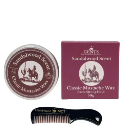 G.B.S Strong Hold Sandalwood Mustache Wax, Easy Application, Restyleable, long lasting hold with Styling Comb 50 Grams (Pak of 1, Sandalwood) Beauty and Personal Care G.B.S