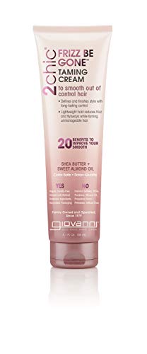 Giovanni 2chic Frizz Be Gone Taming Cream - Natural Hair Smoothing Formula with Shea Butter & Sweet Almond Oil, Macadamia, Color Safe, Vegan - 5.1 oz. Beauty & Personal Care GIOVANNI