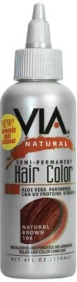 Via Nat. 4oz Semi Perm Hair Color #104 Natural Brown by Via Natural Beauty & Personal Care Via Natural