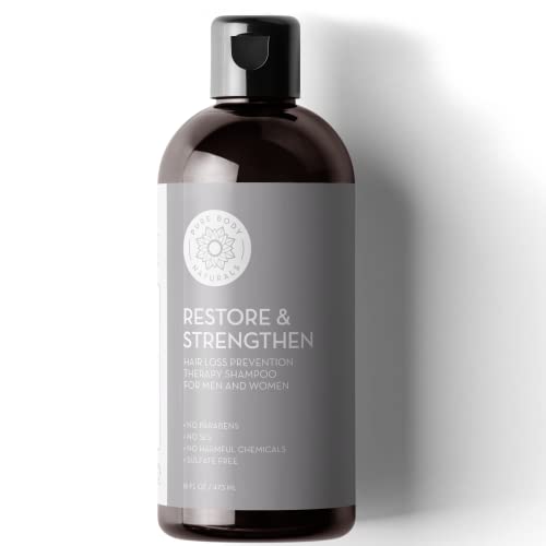 Pure Body Naturals Hair Loss Shampoo to Restore and Strengthen, Large 16 Ounce, DHT Blocker Shampoo for Thinning Hair, for Men and Women (Label Beauty & Personal Care Pure Body Naturals