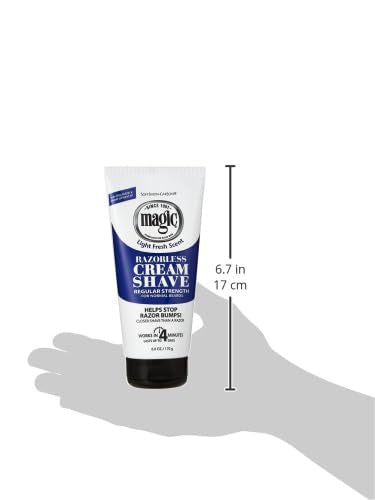 Magic Razorless Cream Shave Regular Strength Light Fresh Scent 6oz Tube Beauty & Personal Care SoftSheen