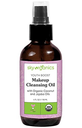 Sky Organics Youth Boost Makeup Cleansing Oil for Face USDA Certified Organic to Cleanse, Moisturize & Nourish, 4 fl. Oz Beauty & Personal Care Sky Organics