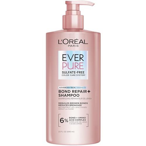 L'Oreal Paris Sulfate Free Bond Repair+ Shampoo, Hair Shampoo with Amino Acid Complex, Strengthens and Repairs Damaged or Color Treated Hair