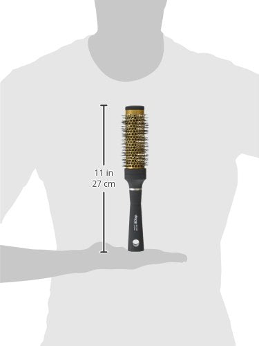 Diane Gold Thermal Ceramic Round Metal Brush with Heat-Resistant Nylon Bristles, 1" Diameter Barrel for Quick Drying and Volume, Black Beauty & Personal Care Diane