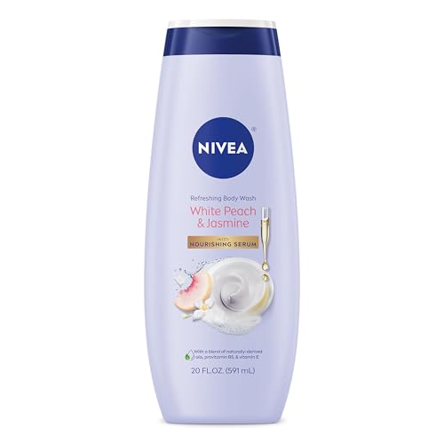 NIVEA Refreshing White Peach and Jasmine Body Wash with Nourishing Serum, Scented Body Wash for Women, Enriched with Provitamin B5 and Vitamin E, 20 Beauty & Personal Care NIVEA