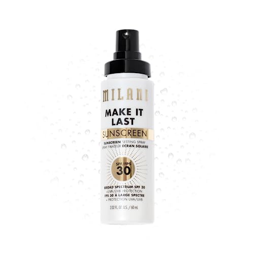 Milani Sunscreen Setting Spray + Primer, Make It Last Sunscreen for Face- SPF 30 UVA & UVB Protection Antioxidant Rich Formula for Broad Spectrum Beauty & Personal Care Milani