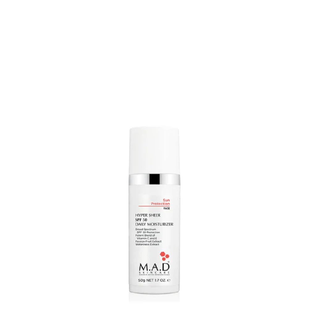 M.A.D Skincare Hyper Sheer SPF 50 Daily Moisturizer 1.7 oz. Beauty & Personal Care M.A.D Skincare