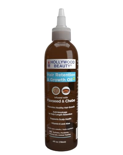 Hollywood Beauty Hair Retention And Growth Oil With Flaxseed And Chebe 4 Oz (Pack Of 2)