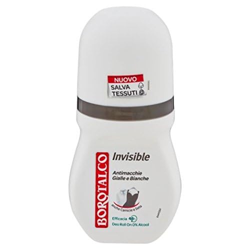 Borotalco:"Invisible" Anti-Stain Deodorant 1.69 Fluid Ounces (50ml) Deo Roll On (Pack of 4) [ Italian Import ] Beauty and Personal Care Borotalco