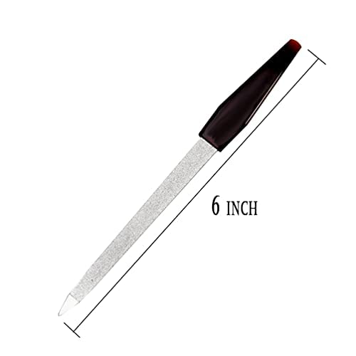 Pinkee's (2 Pack) 6 inch Stainless Steel Metal Nail File for Fingernails, Toenails, Scraping, Strengthening, Finger Manicure File Beauty & Personal Care Pinkee's