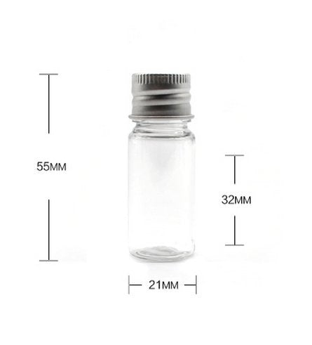 12Pcs 10ml/20ml Empty Refillable Clear Plastic Bottle with Aluminum Screw Cap Travel Small Container (10 ML) Beauty & Personal Care ASTRQLE