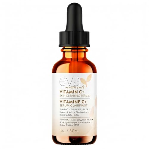 Vitamin C Serum for Face with Retinol (0.30%) & Salicylic 0.83% + Hyaluronic | Skin Refining Facial Serum for Uneven Tone, Texture & Hydration | Beauty & Personal Care Eva Naturals