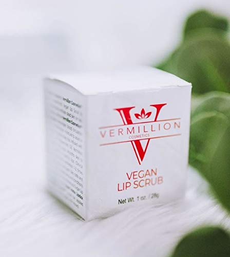 ORGANIC & VEGAN LIP Scrub - Exfoliate Dead Skin - Allergen Friendly, Gluten, Sulfate & Paraben Free - Prevents Cracked & Flaky Lips - with Agave Beauty and Personal Care Vermillion Cosmetics