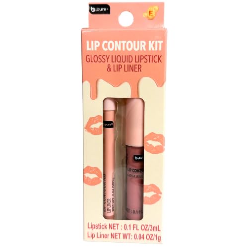 BPure Lip Contour Kit, Glossy Liquid Lipstick and Lip Liner, Pink Lemonade, 0.1 fl oz Beauty & Personal Care BPure