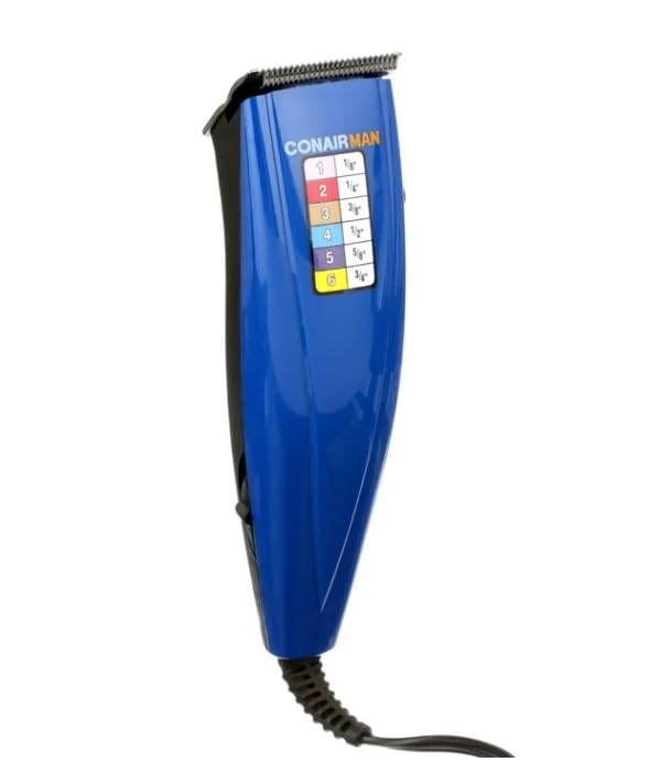 CONAIRMAN Clipper Trimmer Combo with Colored Number Comb Guides Hair Cutting Barber Cut Haircut Kit Storage Pouch Blue Beauty and Personal Care CONAIRMAN
