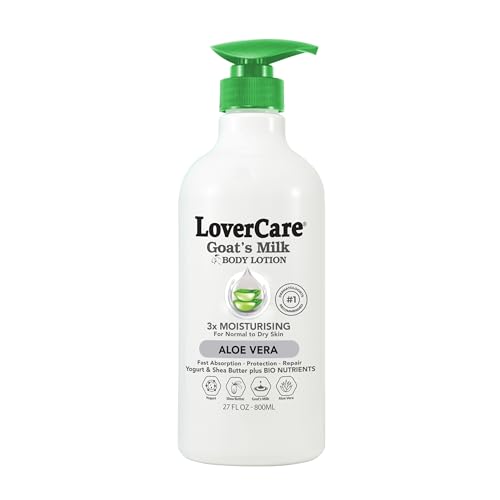 Lovercare Goat Milk Body Lotion for Dry Skin Aloe Vera 27.05 oz (800ml) - Single… Beauty & Personal Care Lover's Care
