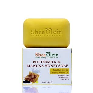 BUTTERMILK & MANUKA HONEY SOAP WITH BLACK SEED OIL & EVENING PRIMROSE OIL Beauty & Personal Care SheaOlein Naturally Essential