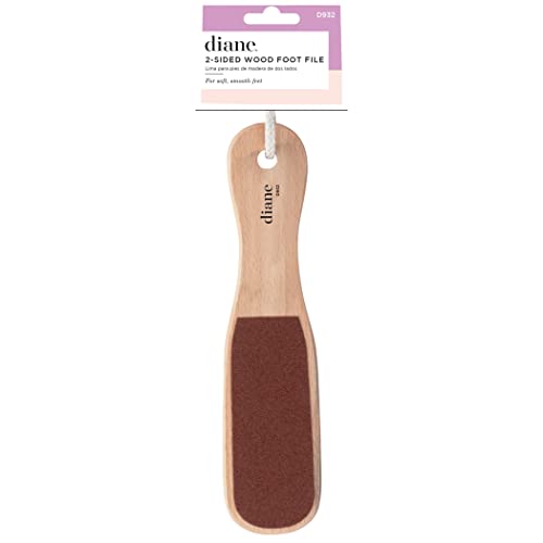 Diane 2-Sided Foot File - Smoother Feet and Callus Remover for Men and Women -Wood Handle - 10” x 2 3/8” - D932 Beauty & Personal Care Diane