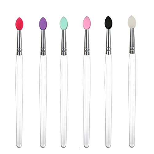 Silicone Eyeshadow Brushes Set, BYVUTE Colorful Heads Eyeliner Blending Professional Makeup Brush Set, 6 Essential Eye Makeup Brushes Kits, Eye Shadow Beauty & Personal Care BYVUTE