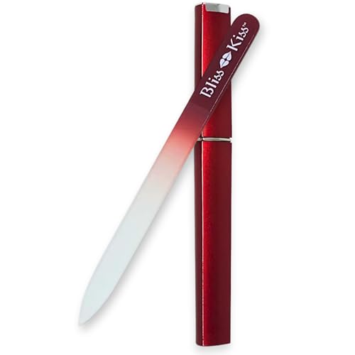 Bliss Kiss Simply Crystal Nail File - Large - Czech Glass - with case and Sleeve Beauty & Personal Care Bliss Kiss