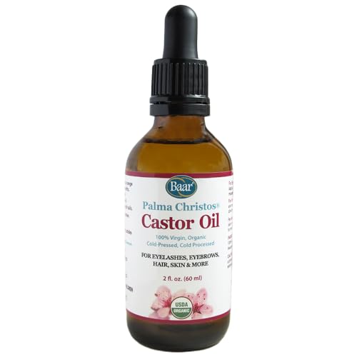 Baar Palma Christos Castor Oil, Organic, 100% Pure, Cold-Pressed, Hexane-Free Products. Helps with Conditions for Hair Growth for Eyebrows, Hair Beauty & Personal Care Baar