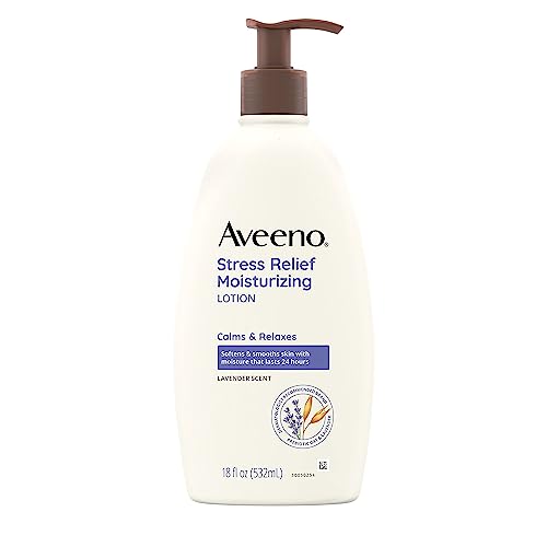 Aveeno Stress Relief Moisturizing Body Lotion with Lavender Scent, Natural Oatmeal to Calm & Relax, Non-Greasy Daily Stress Relief Lotion, 18 fl. oz Beauty & Personal Care Aveeno