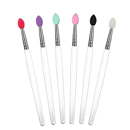 Silicone Eyeshadow Brushes Set, BYVUTE Colorful Heads Eyeliner Blending Professional Makeup Brush Set, 6 Essential Eye Makeup Brushes Kits, Eye Shadow Beauty & Personal Care BYVUTE
