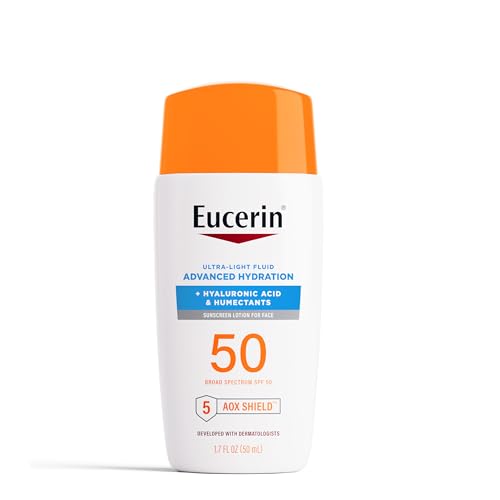 Eucerin Sun Advanced Hydration Ultra-Lightweight Face Sunscreen SPF 50 with Hyaluronic Acid & Humectants, Hydrating Sunscreen for Face, Non Beauty & Personal Care Eucerin