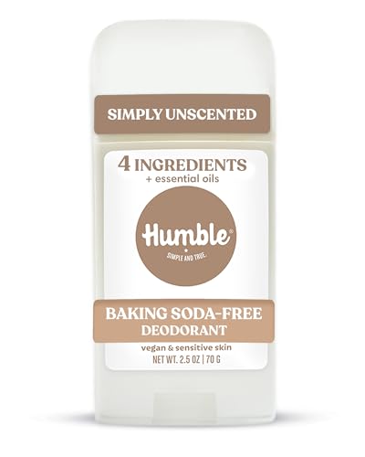 Humble Aluminum-Free Deodorant for Women & Men, Simply Unscented - Baking Soda-Free Natural Deodorant Stick for Sensitive Skin with Essential Oils Beauty and Personal Care HUMBLE SIMPLE AND TRUE.