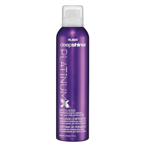 RUSK Deepshine PlatinumX Mousse, Lightweight, Alcohol-Free, for Platinum, Blonde, Gray, and Silver Hair, Enhances Body and Volume While Restoring Beauty & Personal Care RUSK