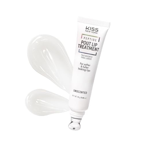 KISS NEW YORK Peptide Lip Treatment, Hydrating & Non-Sticky Plumping Balm, Shea Butter, Castor Oil & Squalane Reduces Look of Fine Lines, Softer Beauty and Personal Care Kiss