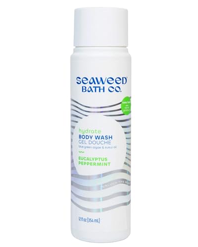 Seaweed Bath Co. Hydrate Body Wash, Eucalyptus Peppermint Scent, 12 Ounce, Shower Gel for Men & Women, Vegan, Paraben Free, Sulfate Free, Cruelty Free Beauty & Personal Care The Seaweed Bath Co.