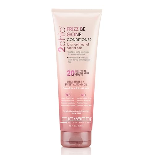 GIOVANNI 2chic Frizz Be Gone Conditioner - Anti Frizz Natural Hair Smoothing Formula with Shea Butter & Sweet Almond Oil, Macadamia, Color Safe, Vegan Beauty & Personal Care GIOVANNI