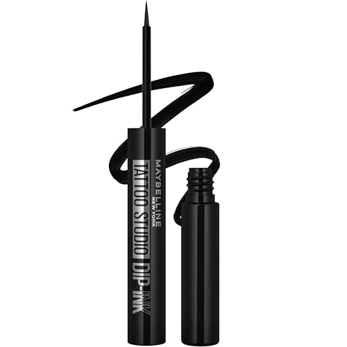 MAYBELLINE Tattoo Studio Dip-Ink Liquid Eyeliner, Waterproof Eyeliner With Up to 24 Hour Wear, Black Track, 1 Count Beauty and Personal Care MAYBELLINE Default Title