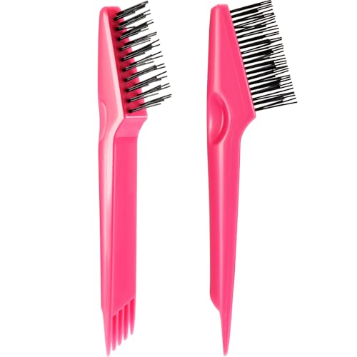 Yaomiao 2 Pcs Hair Brush Cleaner Tool 2-in-1, Pink Hairbrush Cleaner for Removing Hair Dust, Mini Comb for Removing Dirt, Home Salon Use Beauty & Personal Care Yaomiao