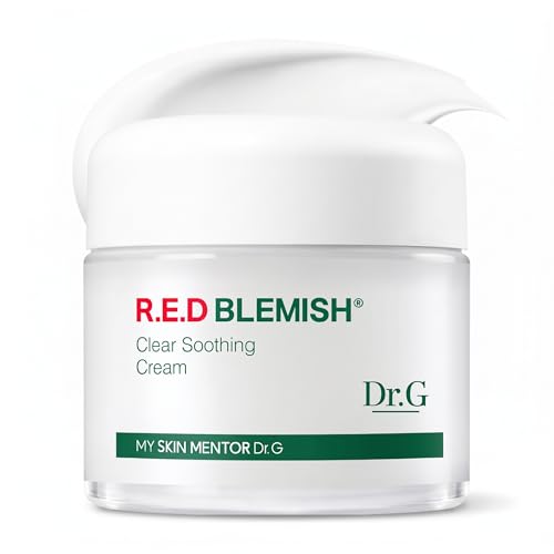 Dr. G R.E.D. Blemish Clear Soothing Cream - Calming Korean Moisturizer for Redness - Soothes Acne & Irritation - With Centella Asiatica - Long-Lasting Beauty & Personal Care Dr.G