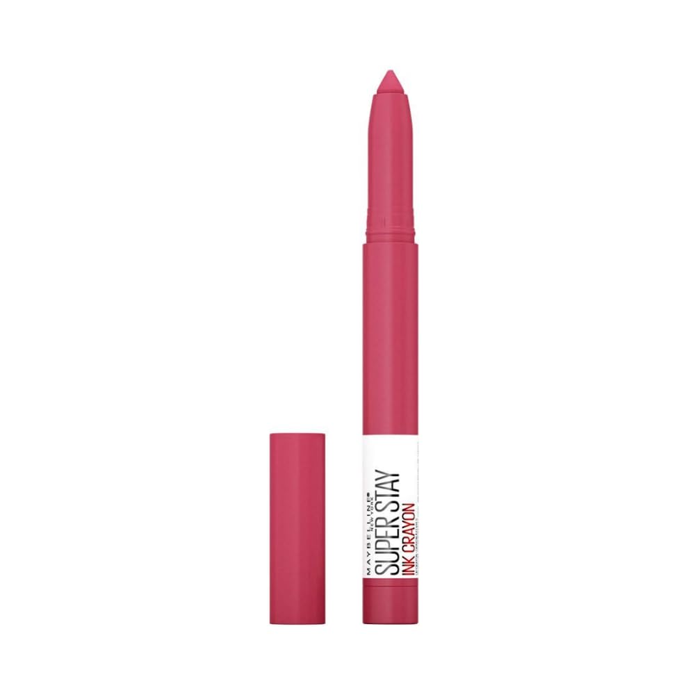 Maybelline Super Stay Ink Crayon Lipstick Makeup, Precision Tip Matte Lip Crayon with Built-in Sharpener, Longwear Up To 8Hrs, Run The World, Magenta Beauty & Personal Care MAYBELLINE